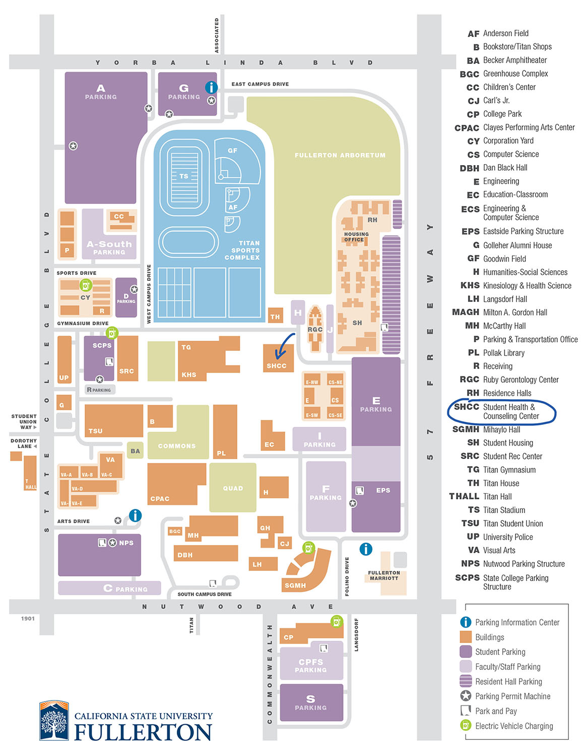 CSUF campus map
