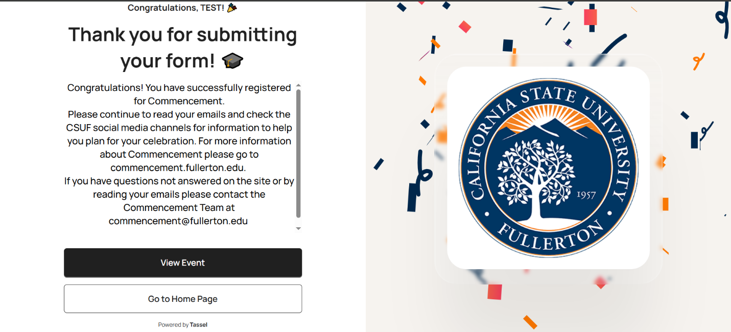 Registration complete