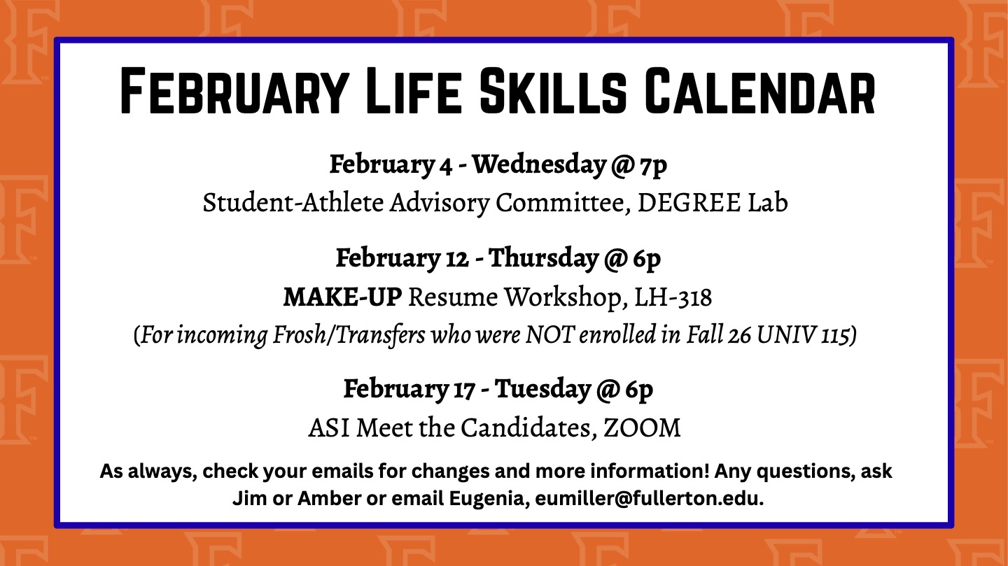 Life Skills Calendar