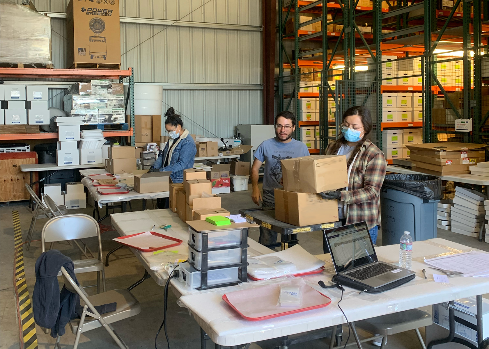 Workers box ancestral remains and cultural materials to repatriate them to indigenous communities