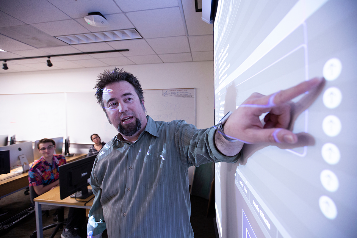 College of the Arts associate dean dave mickey in the classroom