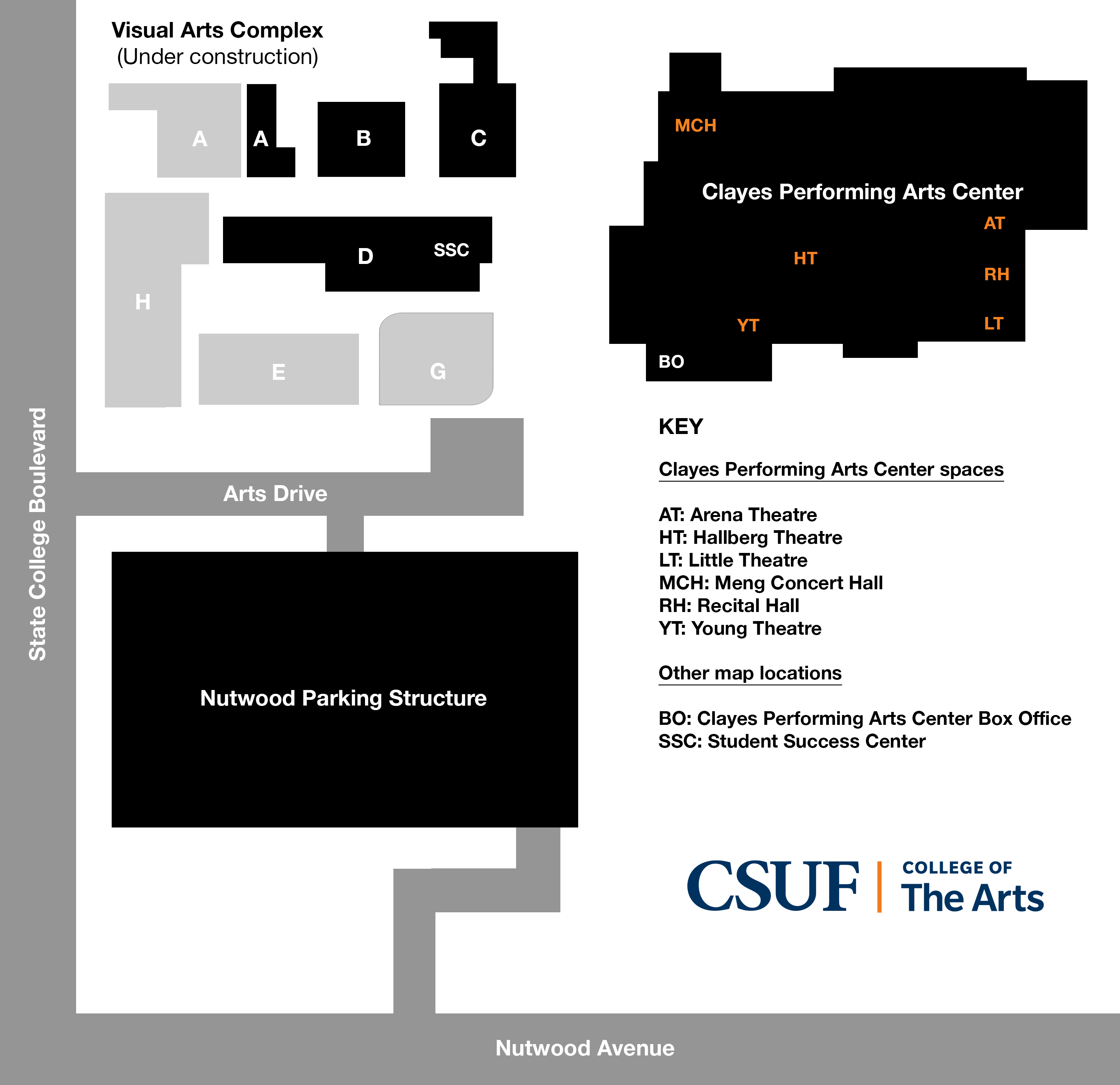 College of the Arts venue map