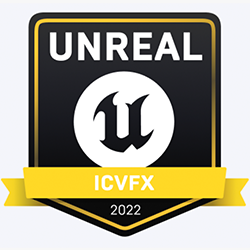 black badge reading 'UNREAL ICVFX'