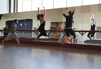 Dance students in rehearsal.