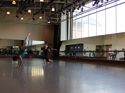 Dance students in rehearsal