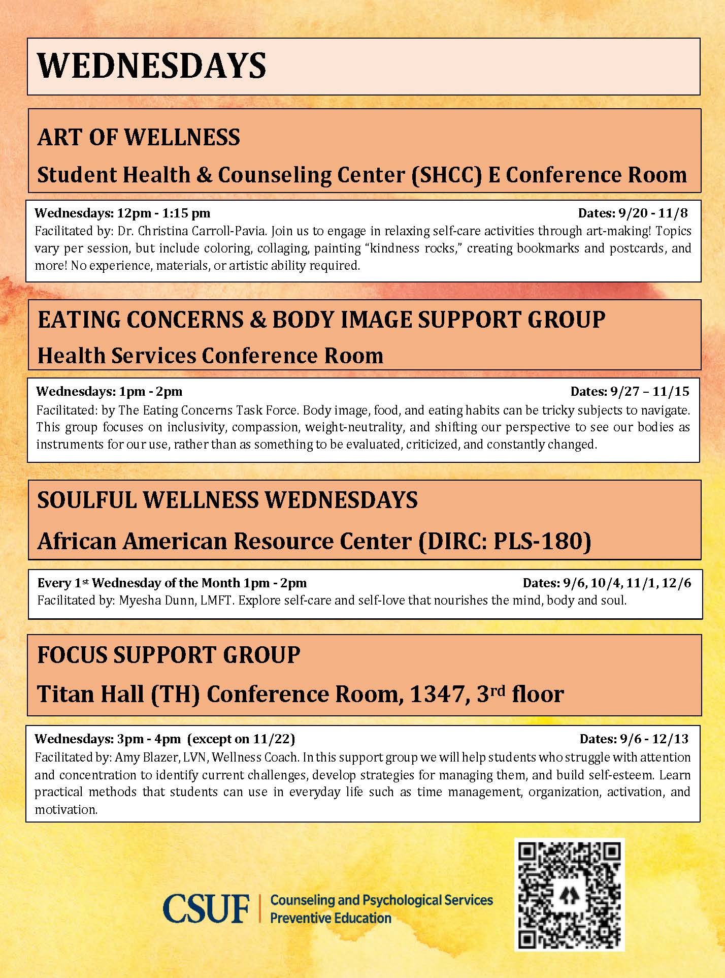 Fall 2023 Drop-In Support Groups Page 2