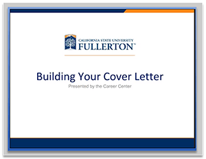 Cover Letter Writing Webinar