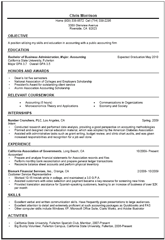 general resume sample