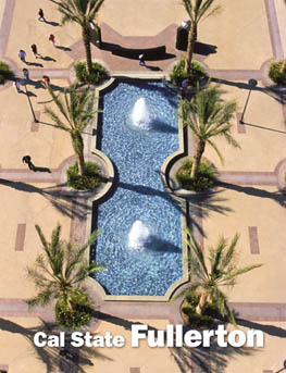 Cal State Fullerton Catalog Cover; view of fountain