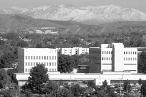 ECS buildings with mountains in background