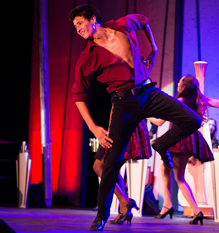 Male dancer performing on stage
