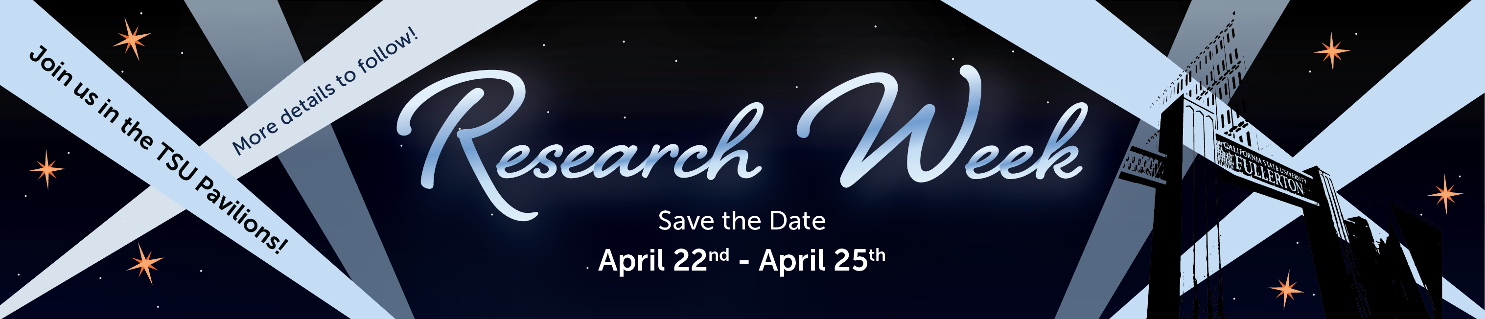 Save the Date April 22nd - April 26th Research Week at the TSU Pavilions banner