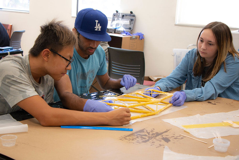 students work on project