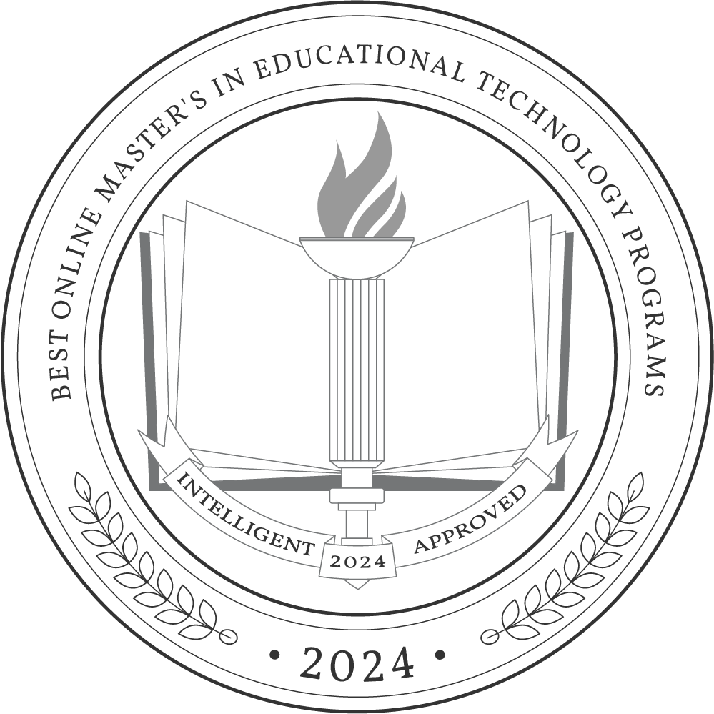 Image of award for best online online master's in educational technology degree programs of 2024