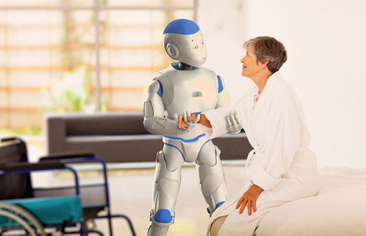robot assisting an elderly patient to stand
