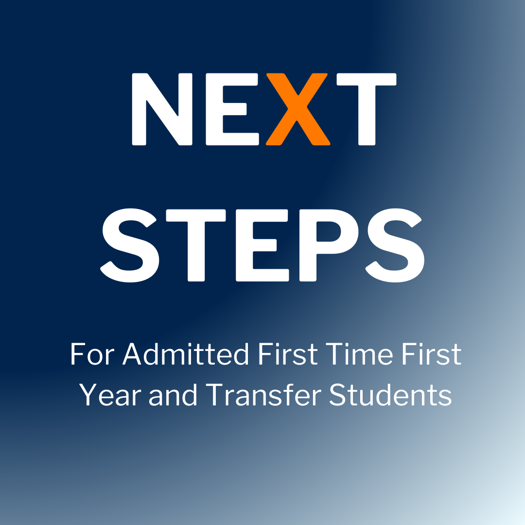 Link to admissions website for Next Steps for Freshman and Transfers