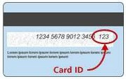 Visa/Mastercard/Discover with the location of the security code circled