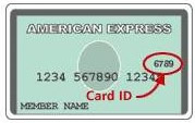 American Express with the location of the security code circled