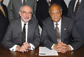 Southern California Edison officials and CSUF President Milton A. Gordon