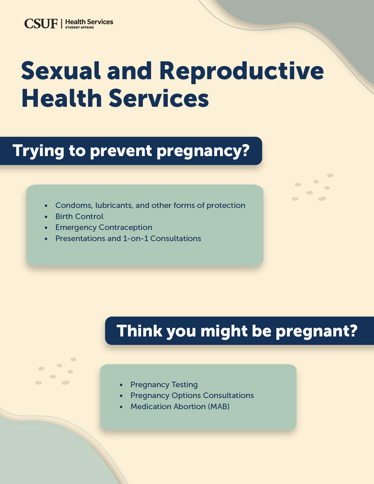 Sexual and Reproductive Health Flyer Page 1