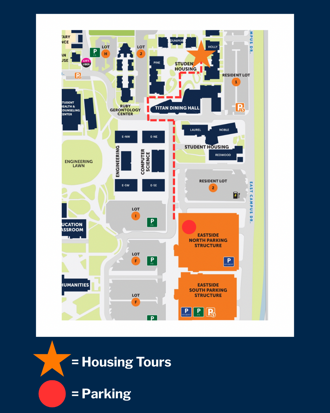 map to start of housing tour