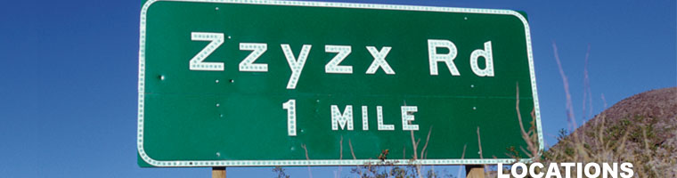 Zzyzx Road Sign