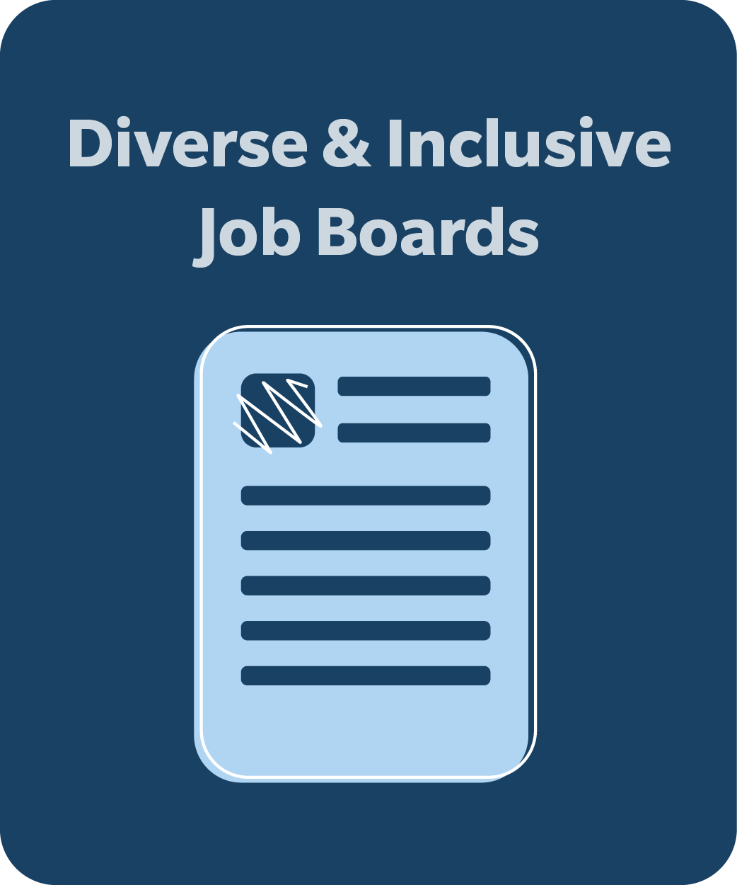 Diverse and Inclusive Job Boards with an illustration of a job bulletin