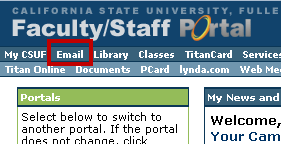 Old portal with Email tab highlighted