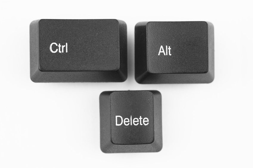 Ctrl, Alt, and Delete keyboard keys