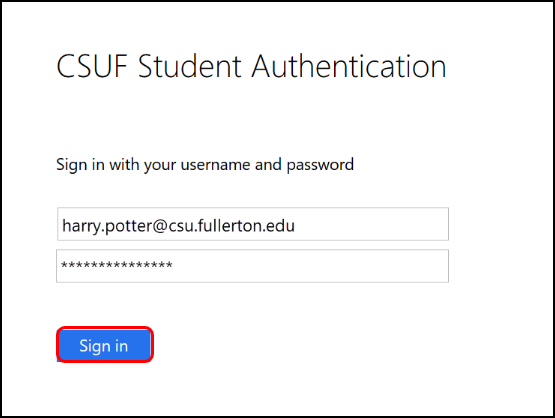 Student Authentication Login Page