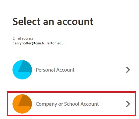 select account type