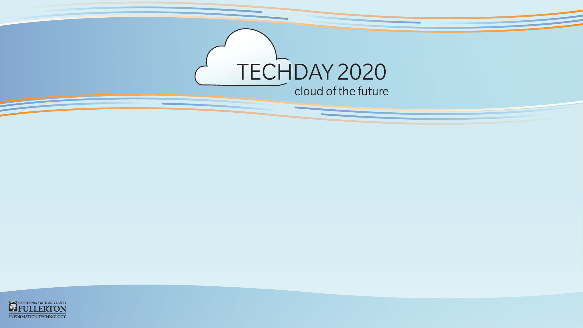 TechDay 2020 Zoom Background, clouds, blue gradient