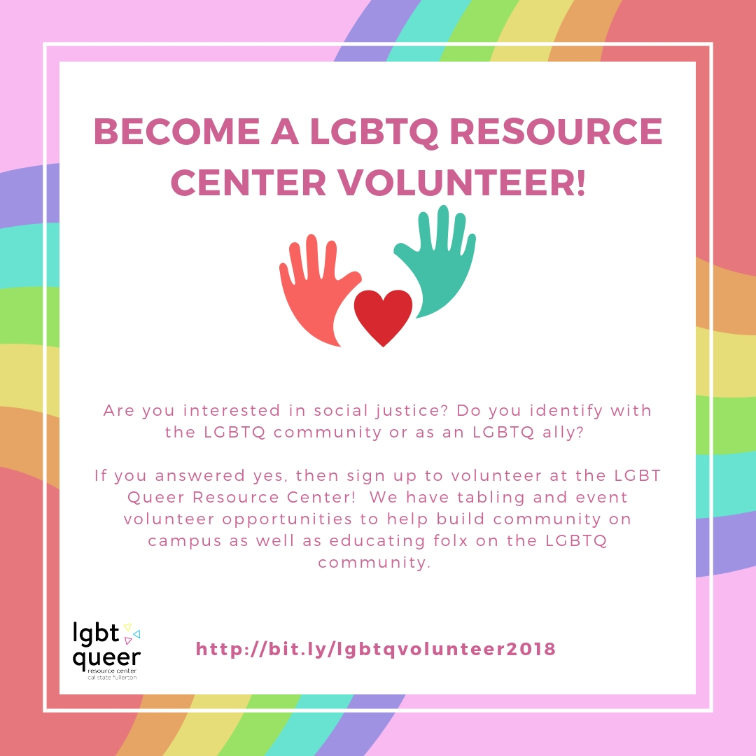 Become an LGBTQ Resource Center Volunteer!