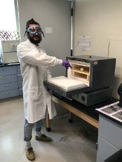 Luis Garay Luis Garay working in lab.