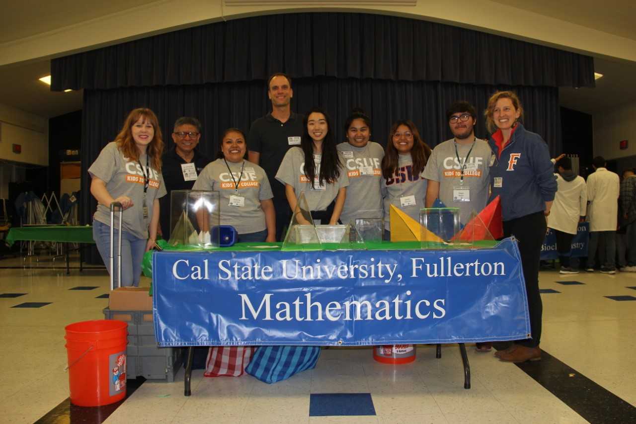 CSUF Math Majors at a local Family STEAM night.