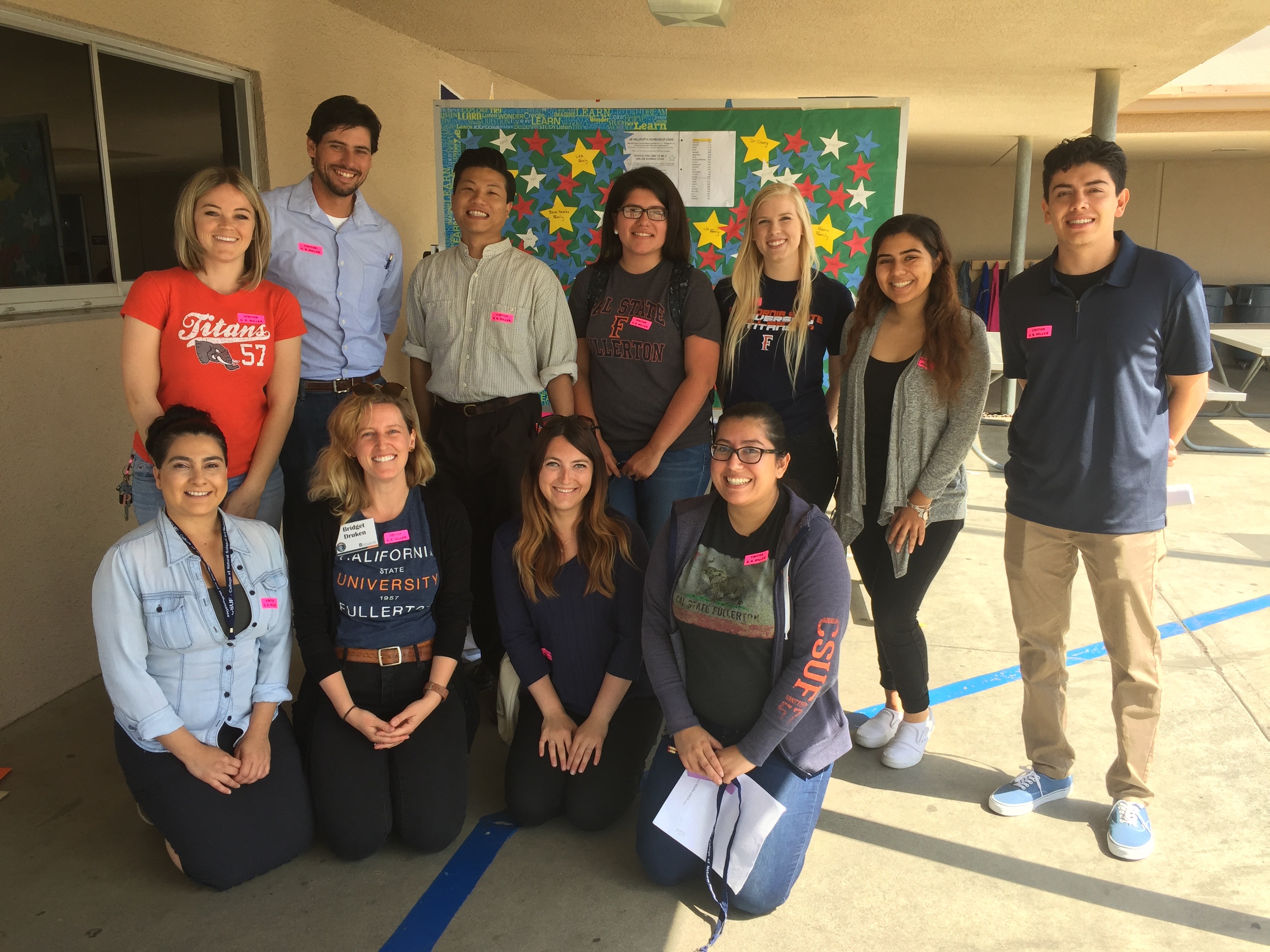 Elementary school visit to co-teach geometry lessons with CSUF students, May 2018