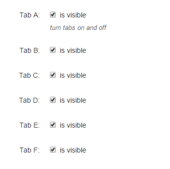 Turn tabs on and off with page properties