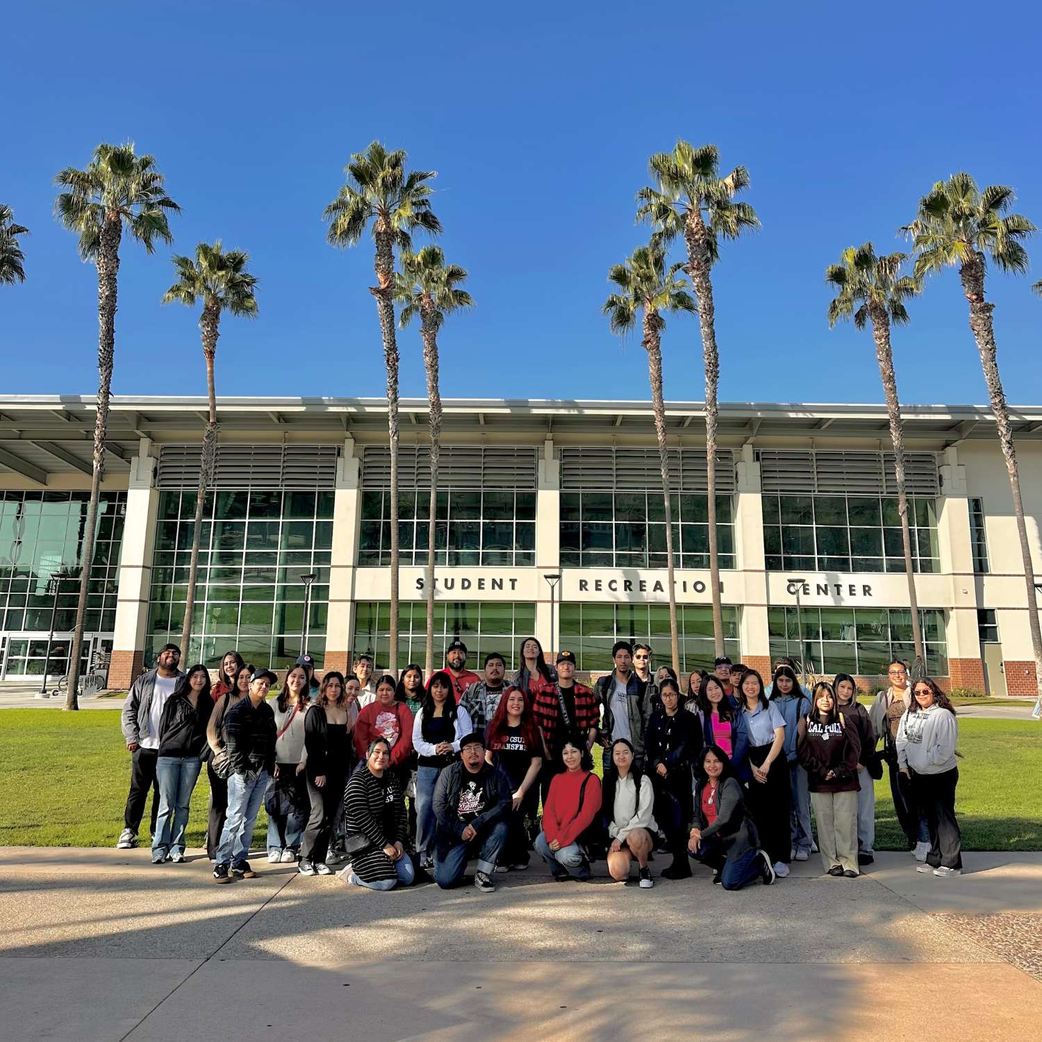 Prospective transfer students from Santa Ana College visiting Cal State Fullerton.