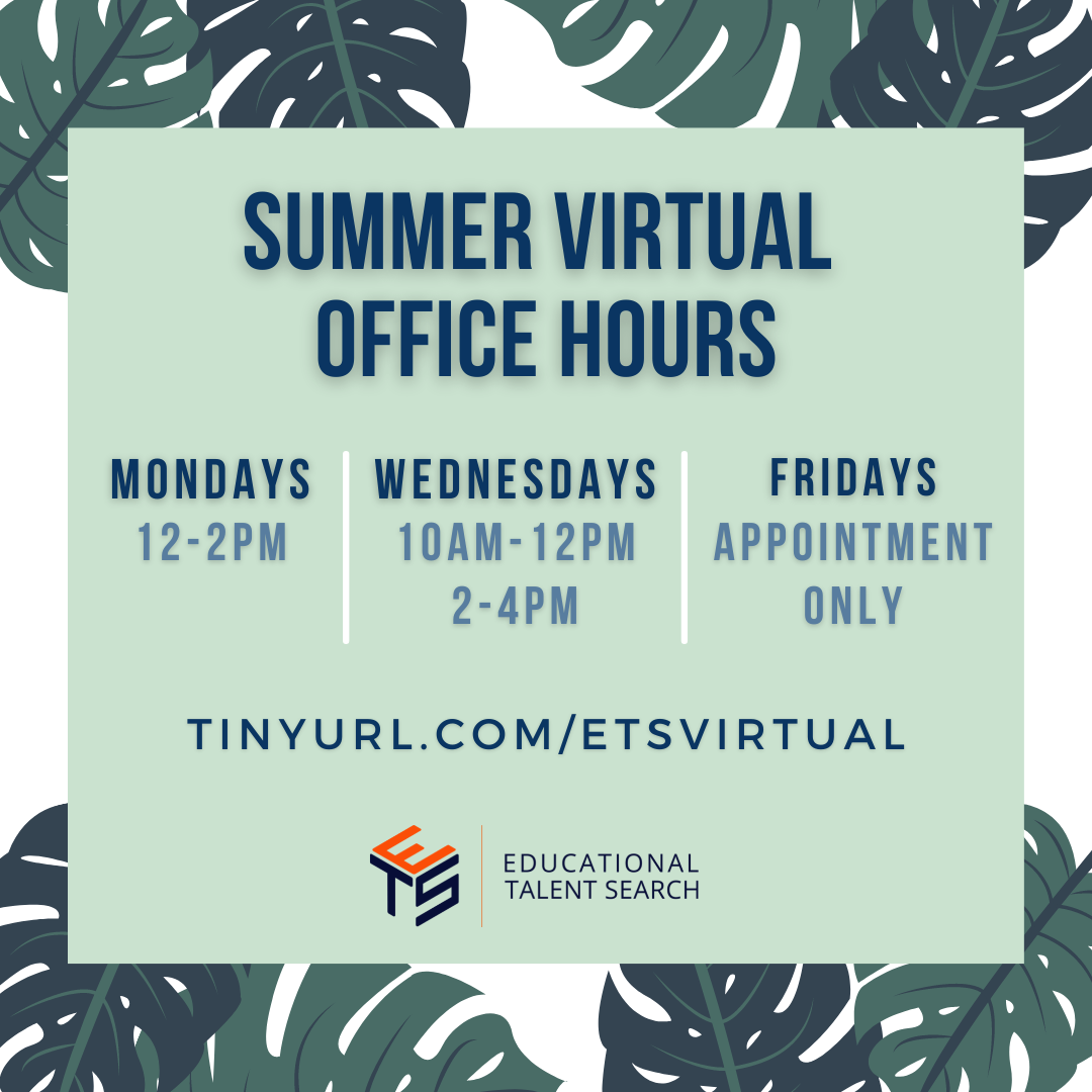 Summer Virtual Drop In Hours