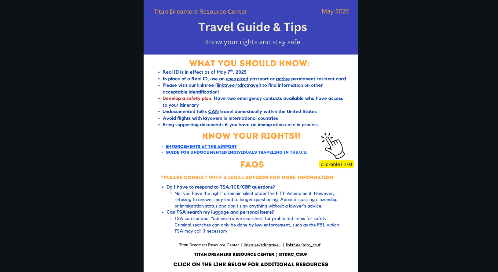 Screenshot of travel tips PDF