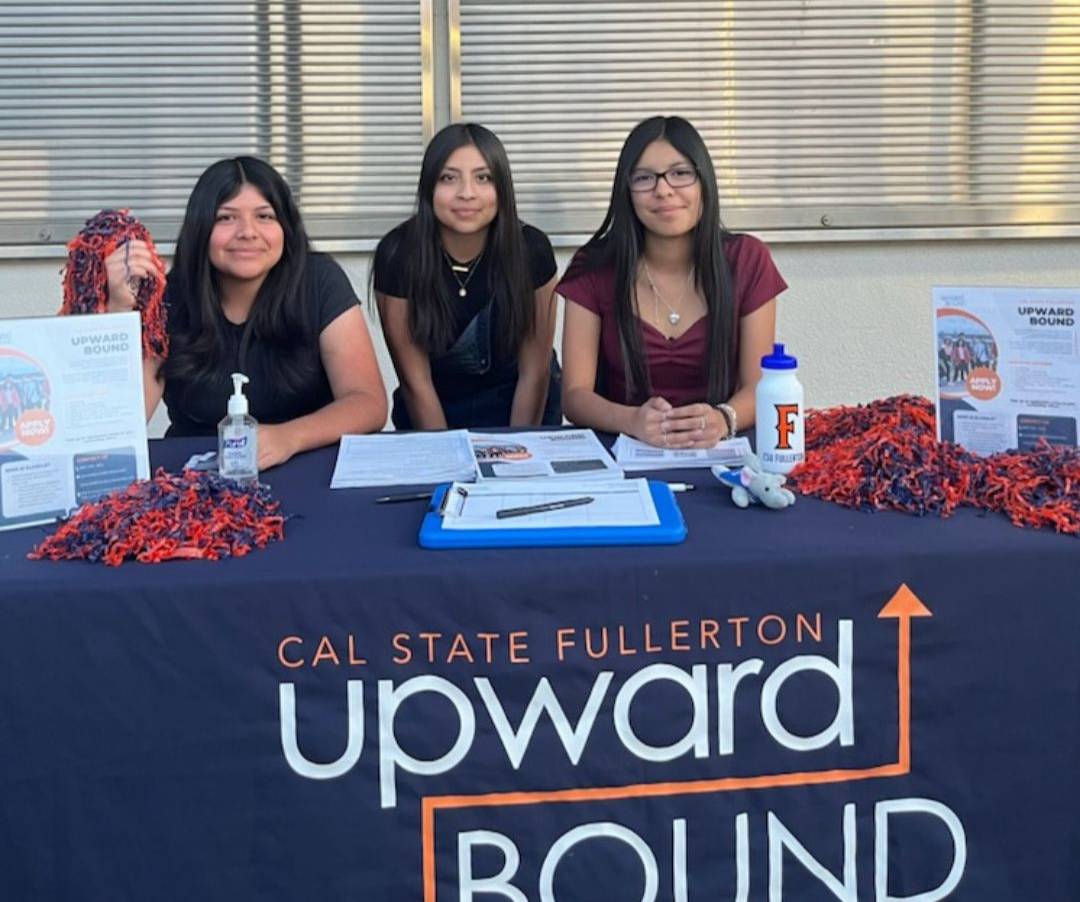 Upward Bound students at a tabling event