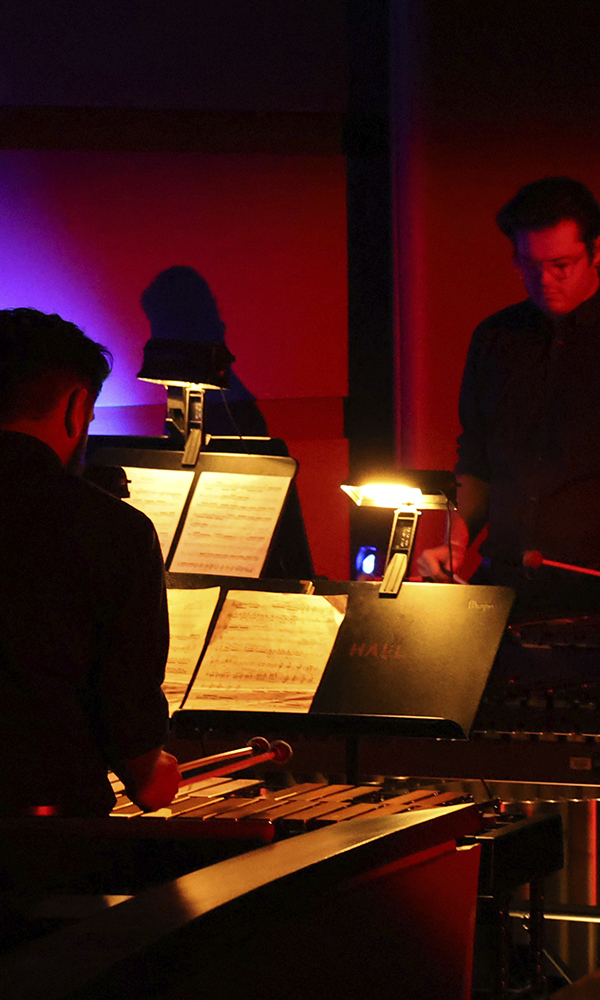 Percussionists performing. 