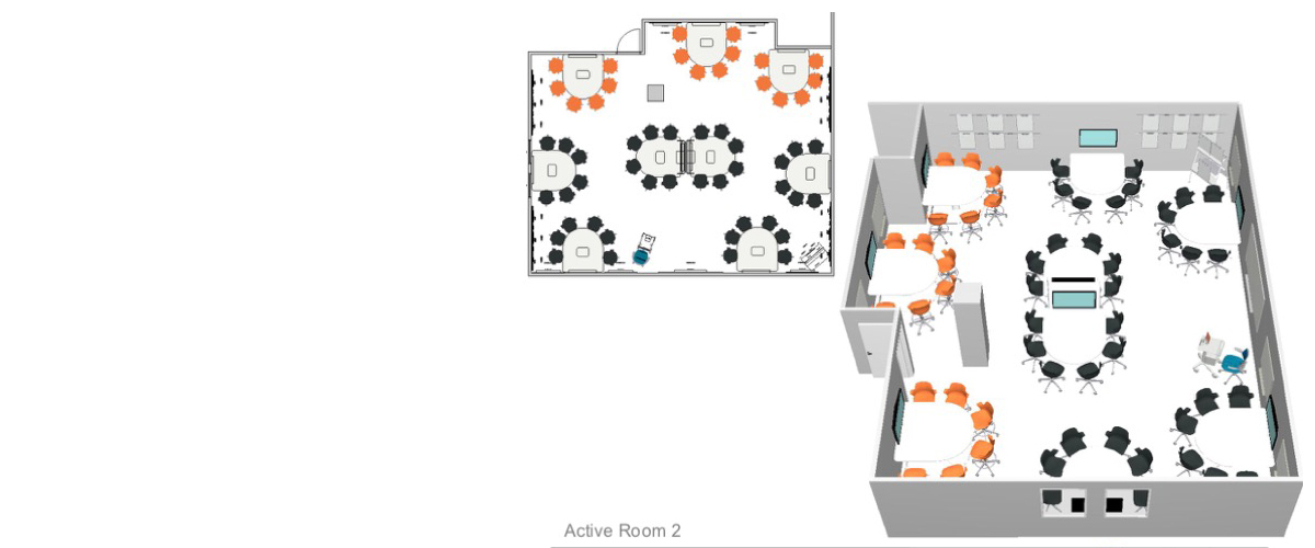 An artists rendering of Active Learning Classroom 2
