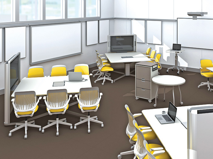 an artist's mockup of active learning classroom 2