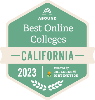 ABOUND 2023 Best Online Colleges: CALIFORNIA; powered by Colleges of Distinction