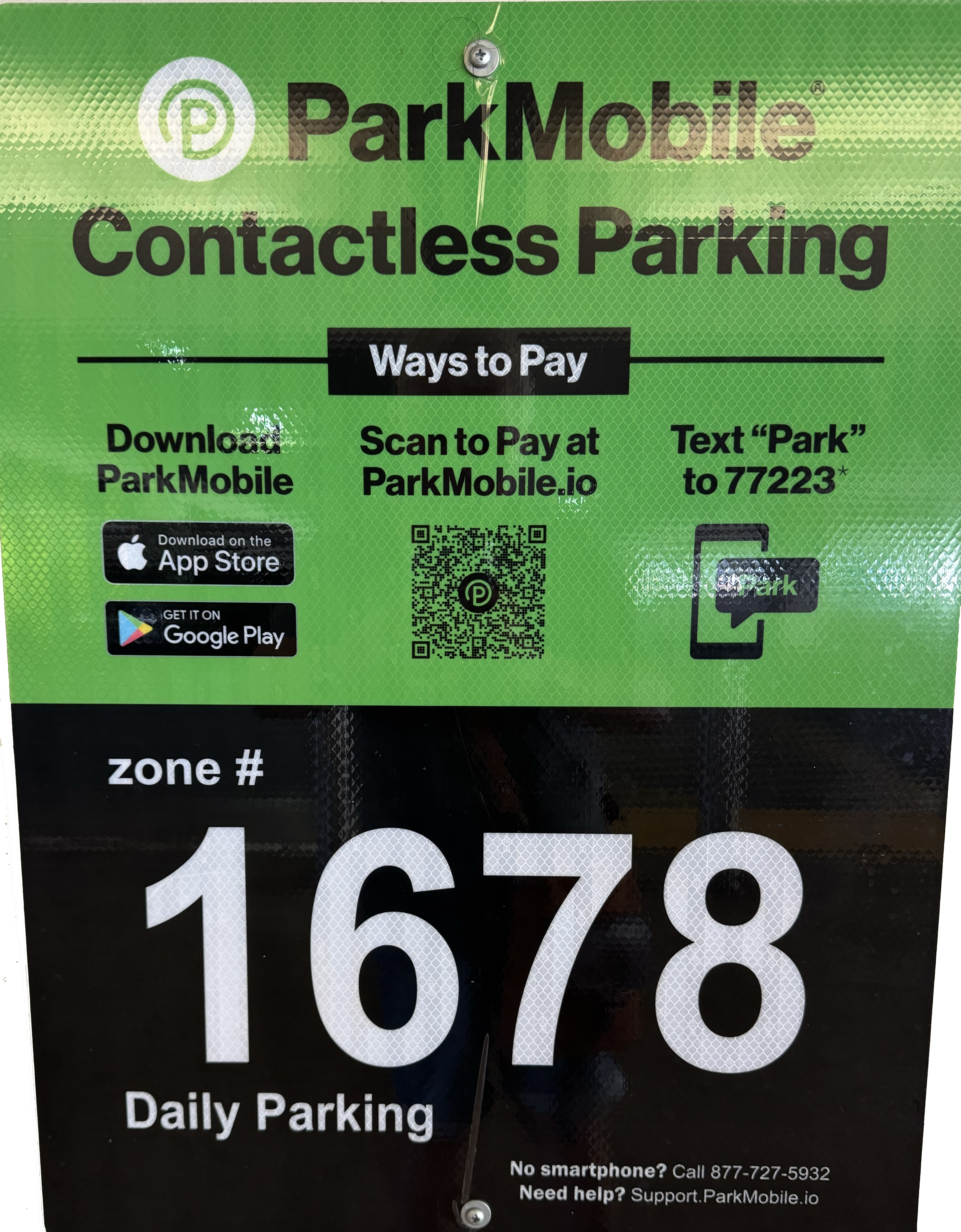 park mobile sign