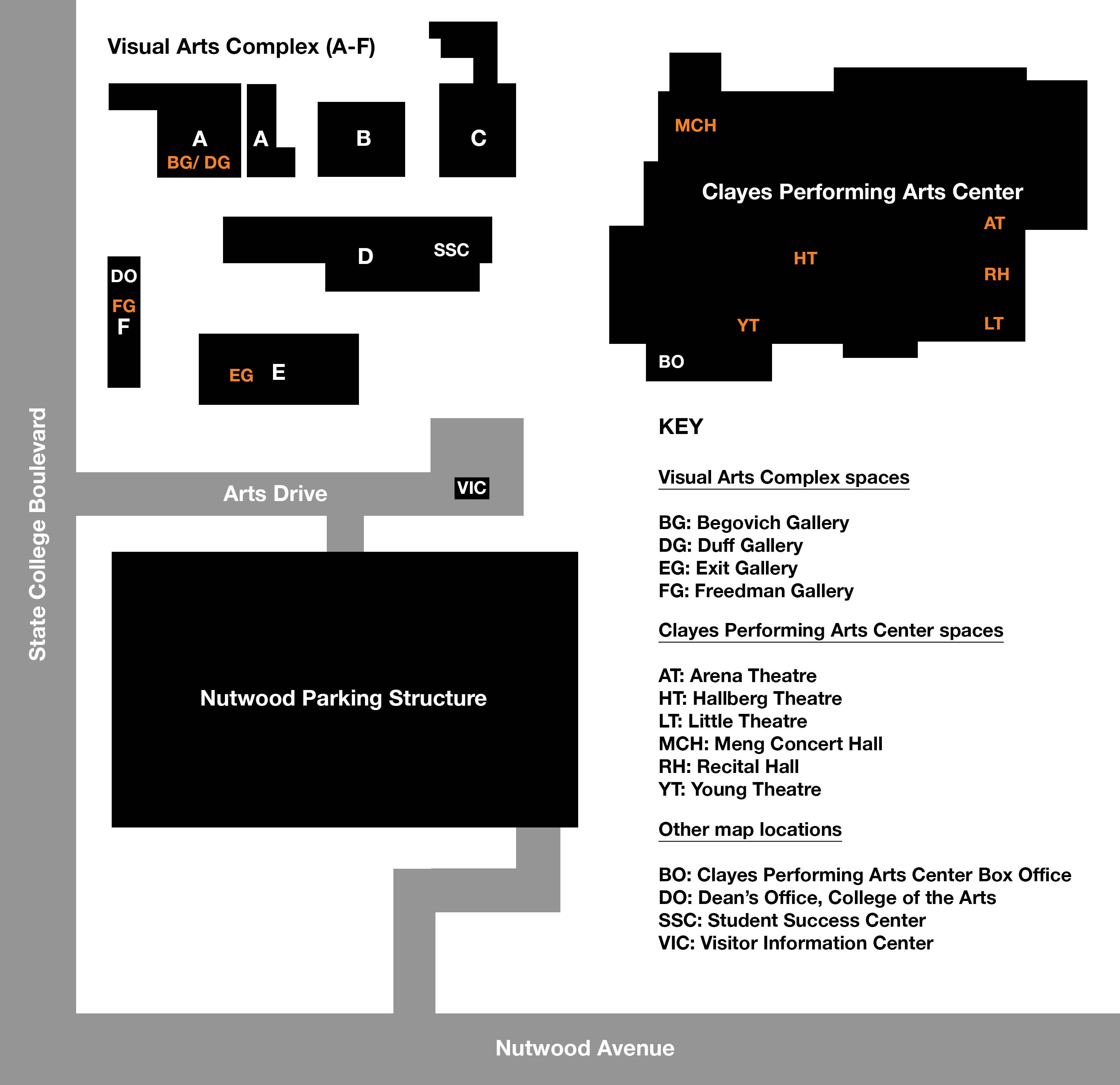 College of the Arts venue map