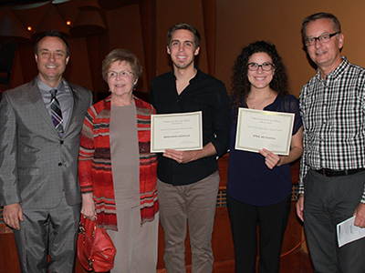 Scholarship recipients and their professors 