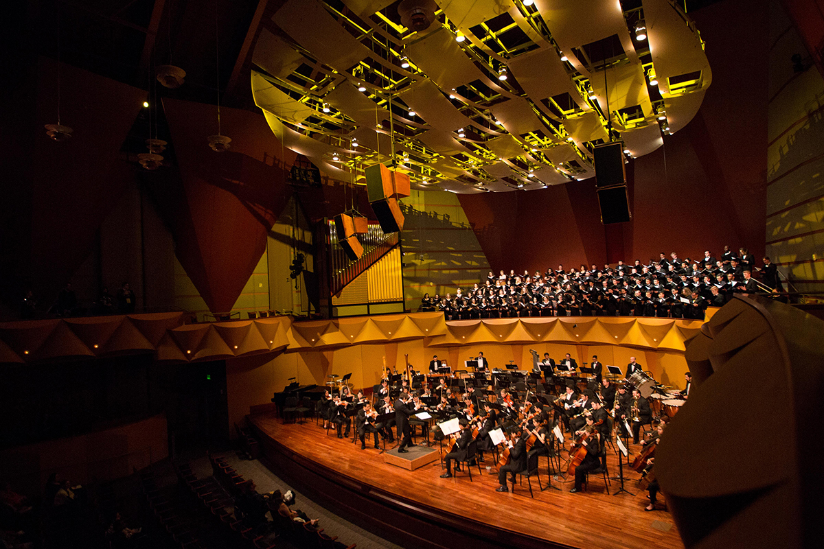 Musicians performing onstage
