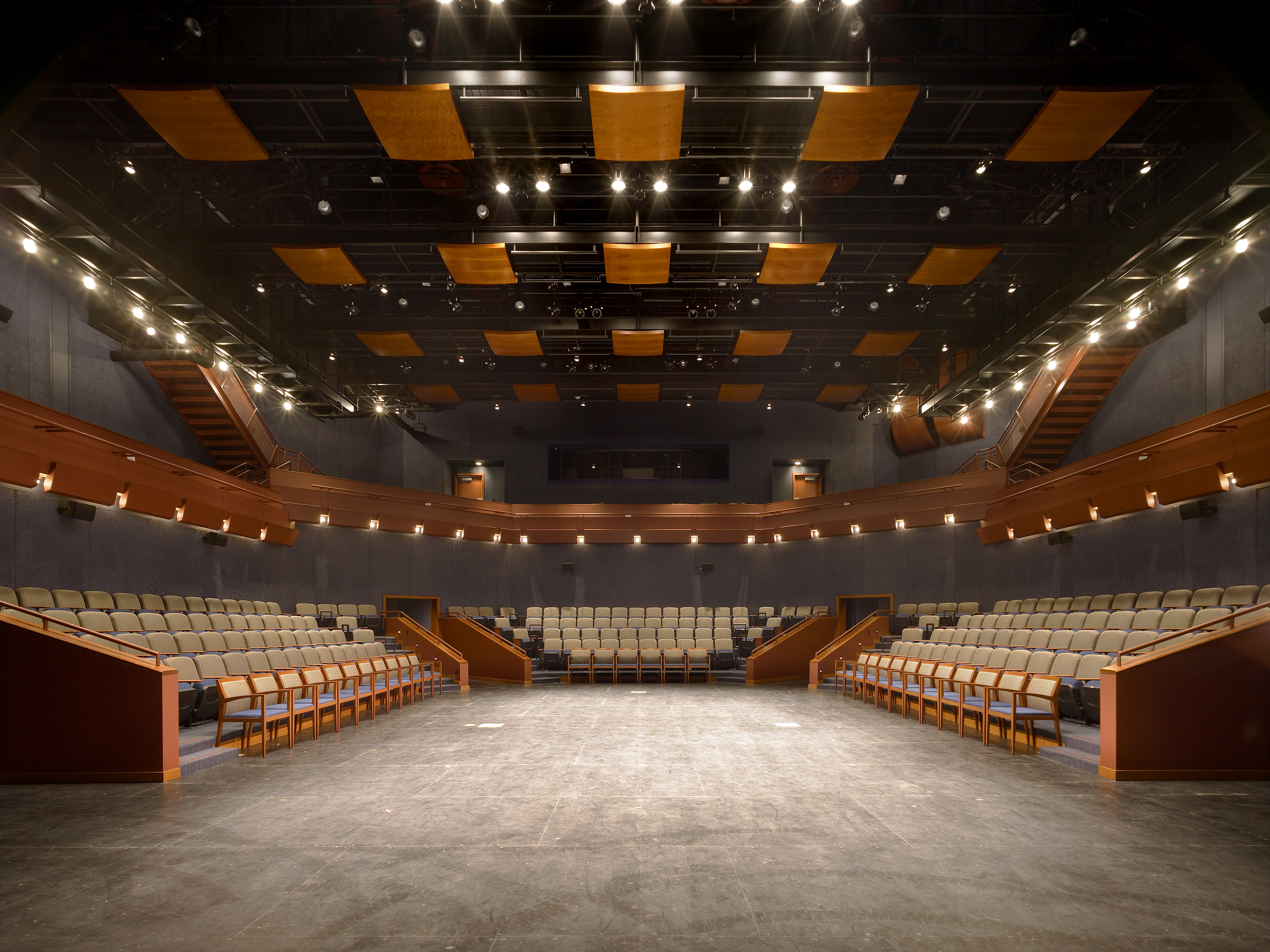 3-sided seating and stage in the Young.